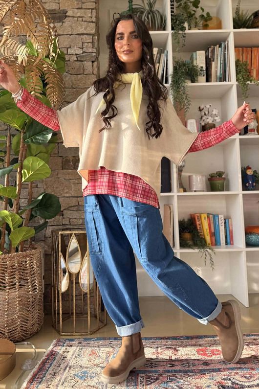 Bobby Mesh Layering Top Nevis Plaid Soft Red